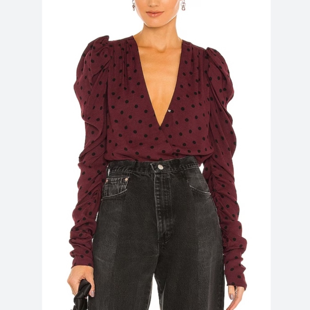 Revolve Danna Bodysuit in Port, Size Small